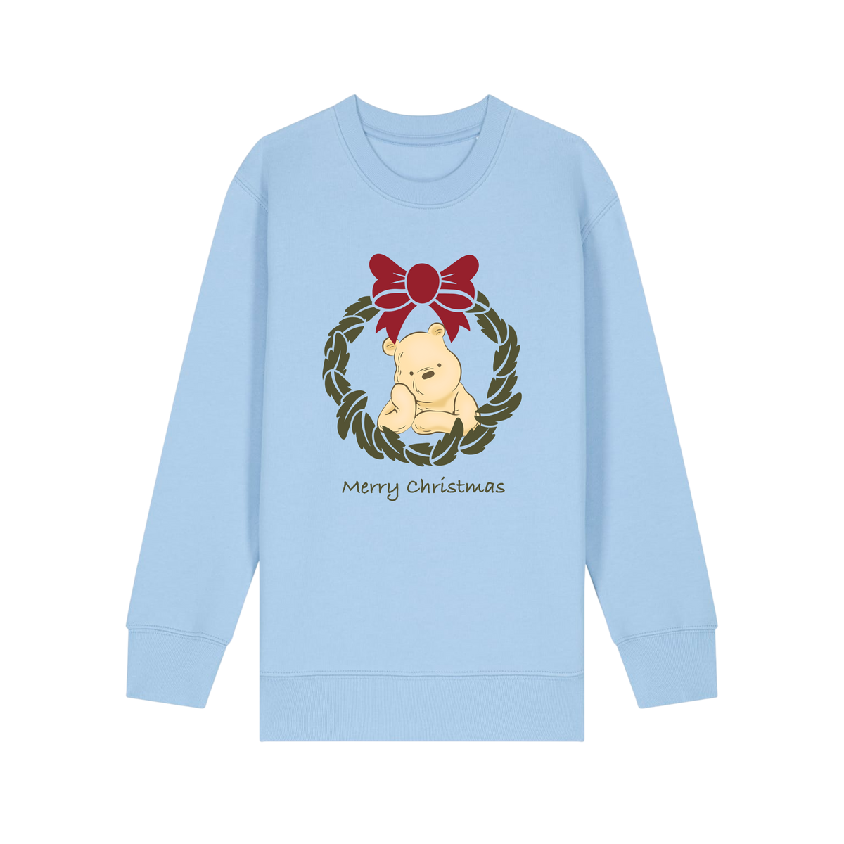 Pooh Bear Wreath - Kids Sweatshirt - Blue Soul (front)
