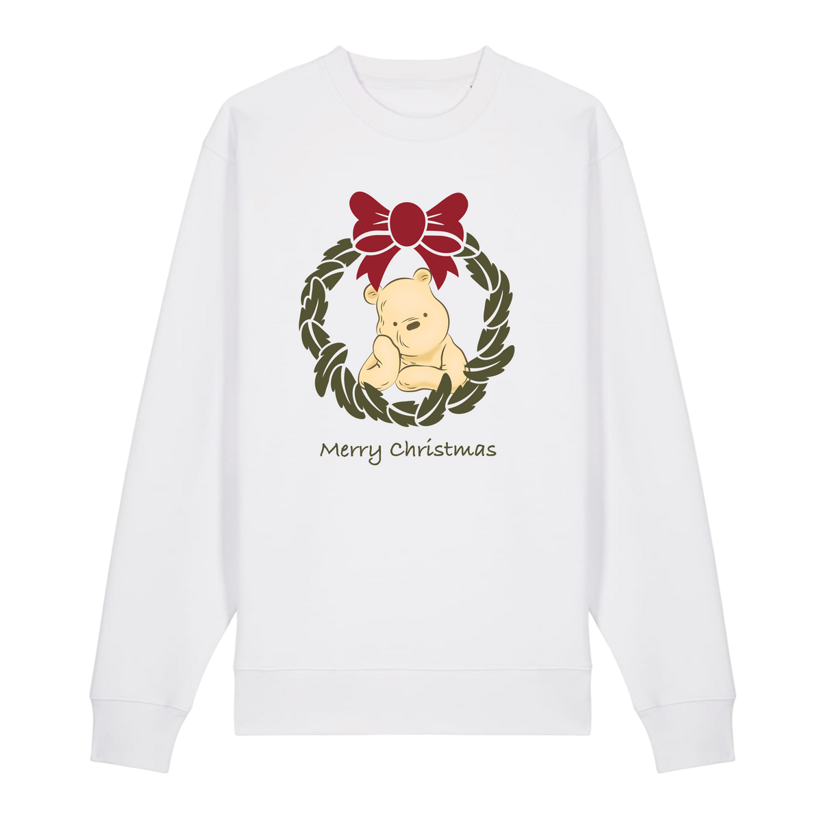 Pooh Bear Wreath - Unisex Sweatshirt - White (front)