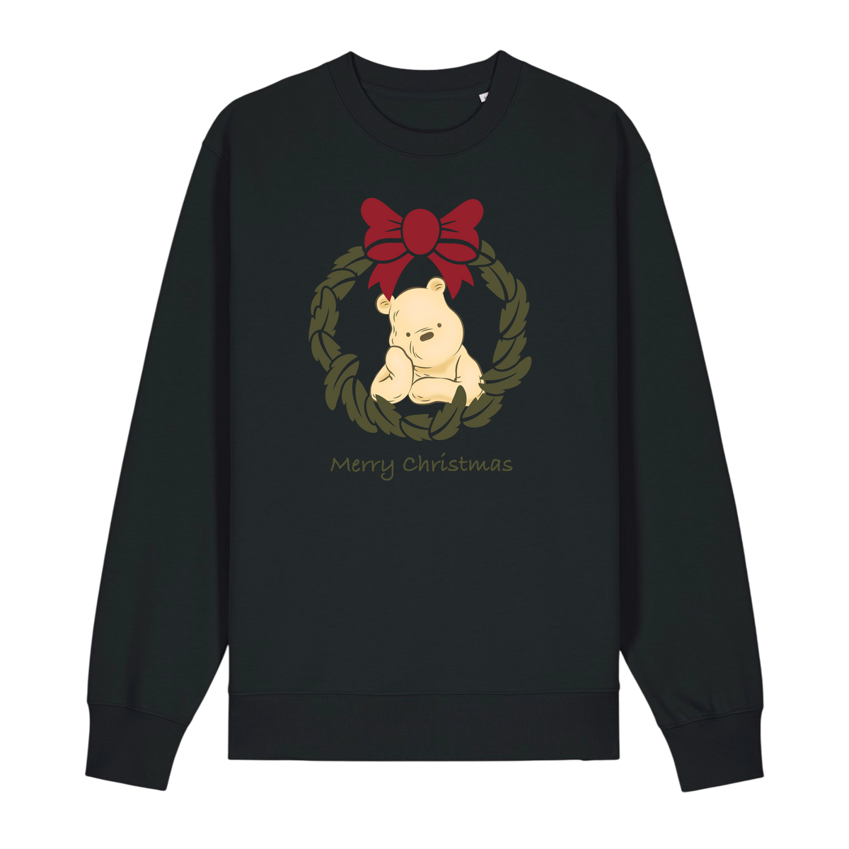 Pooh Bear Wreath - Unisex Sweatshirt - Black (front)