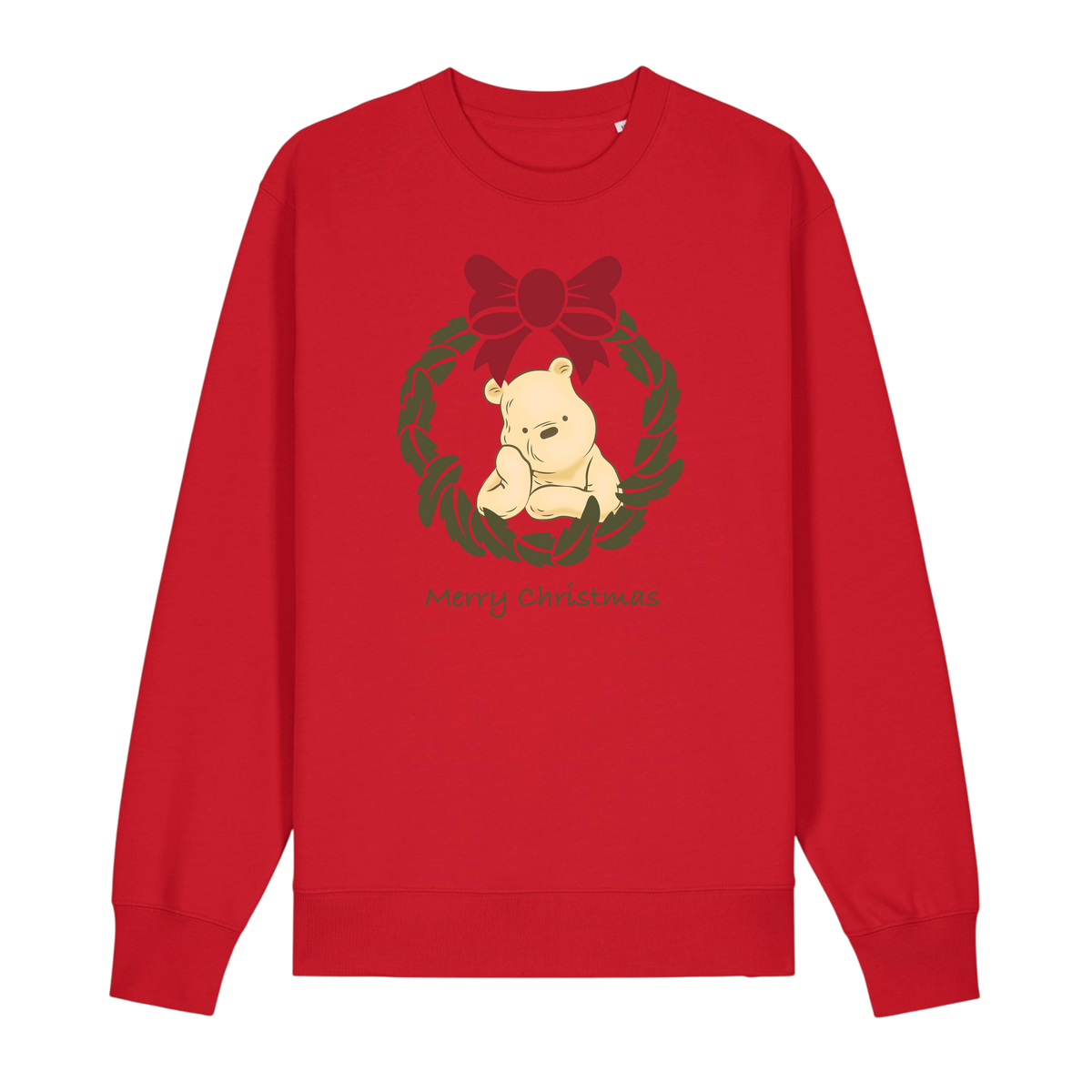 Pooh Bear Wreath - Unisex Sweatshirt - Red (front)