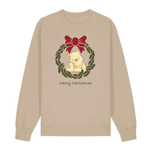 Pooh Bear Wreath - Unisex Sweatshirt - Desert Dust (front)