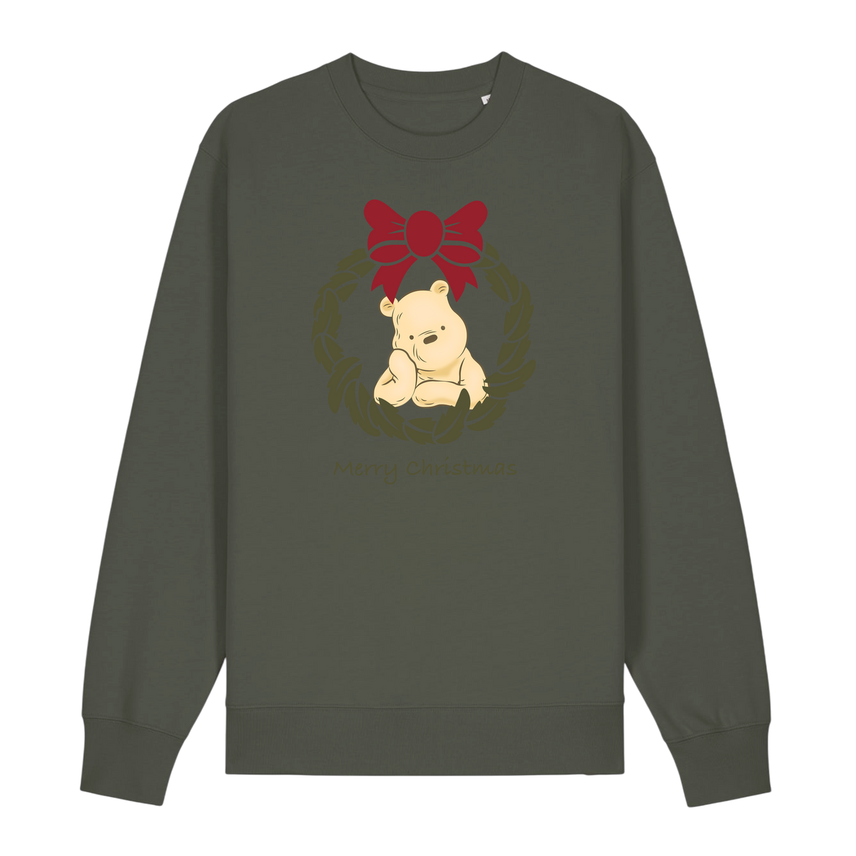 Pooh Bear Wreath - Unisex Sweatshirt - Khaki (front)