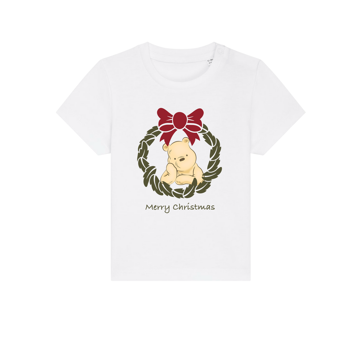 Pooh Bear Wreath - Baby T-Shirt - White (front)