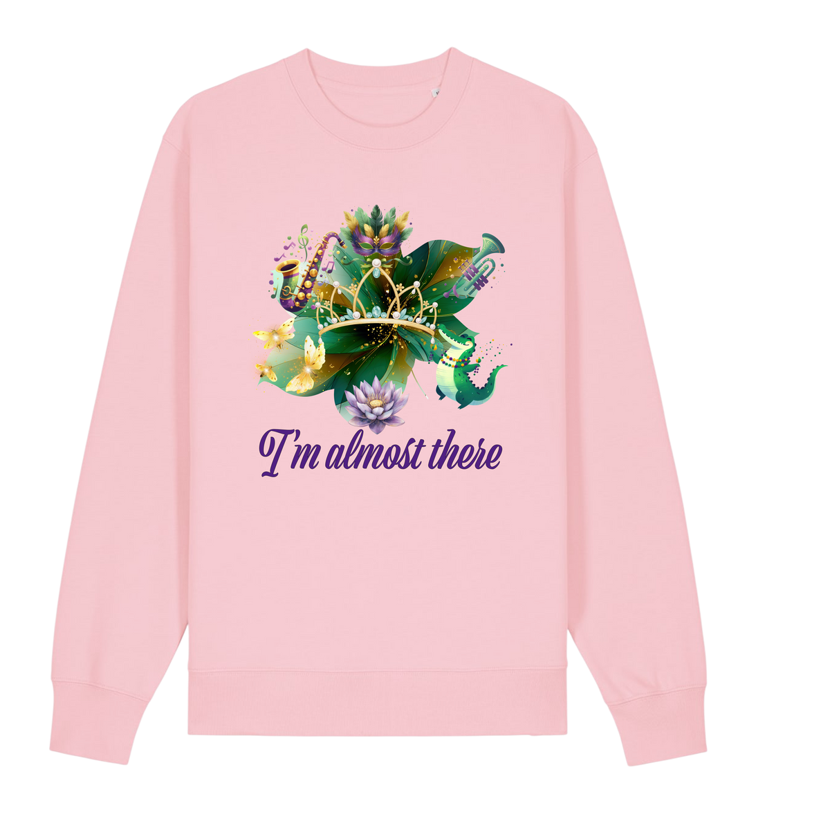Princess Mardi Gras - Unisex Sweatshirt - Cotton Pink (front)