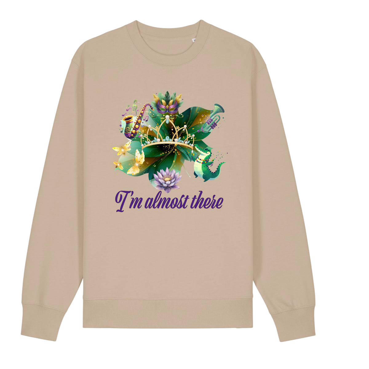 Princess Mardi Gras - Unisex Sweatshirt - Desert Dust (front)