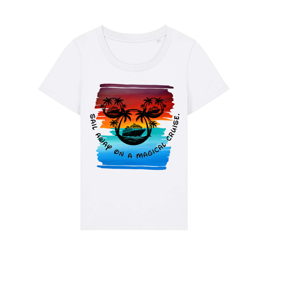 Sail Away - Ladies Fitted T-Shirt - White (front)