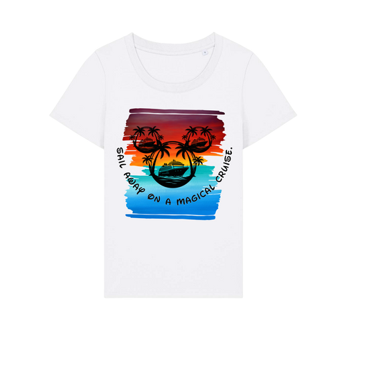 Sail Away - Ladies Fitted T-Shirt - White (front)