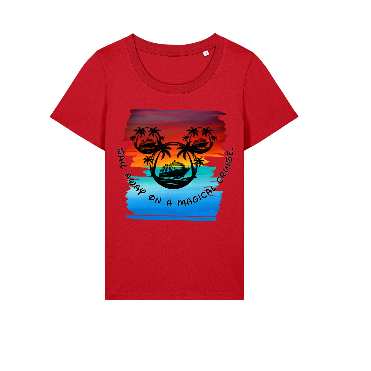 Sail Away - Ladies Fitted T-Shirt - Red (front)