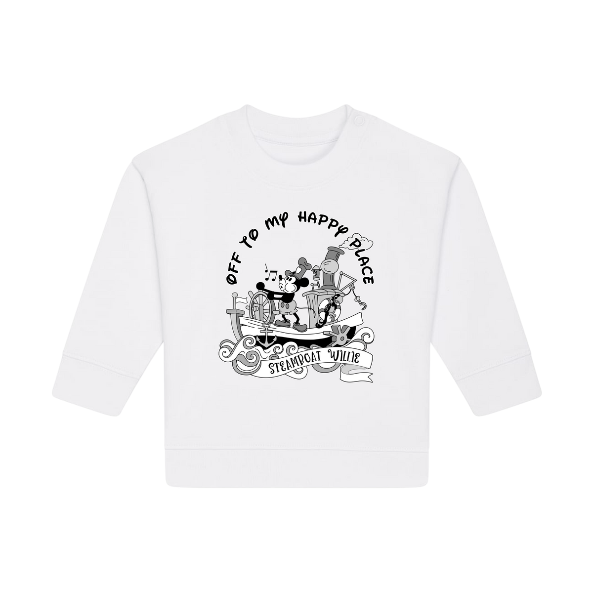 Steamboat Willie - Baby Sweatshirt - White (front)