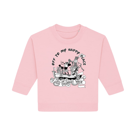 Steamboat Willie - Baby Sweatshirt - Cotton Pink (front)