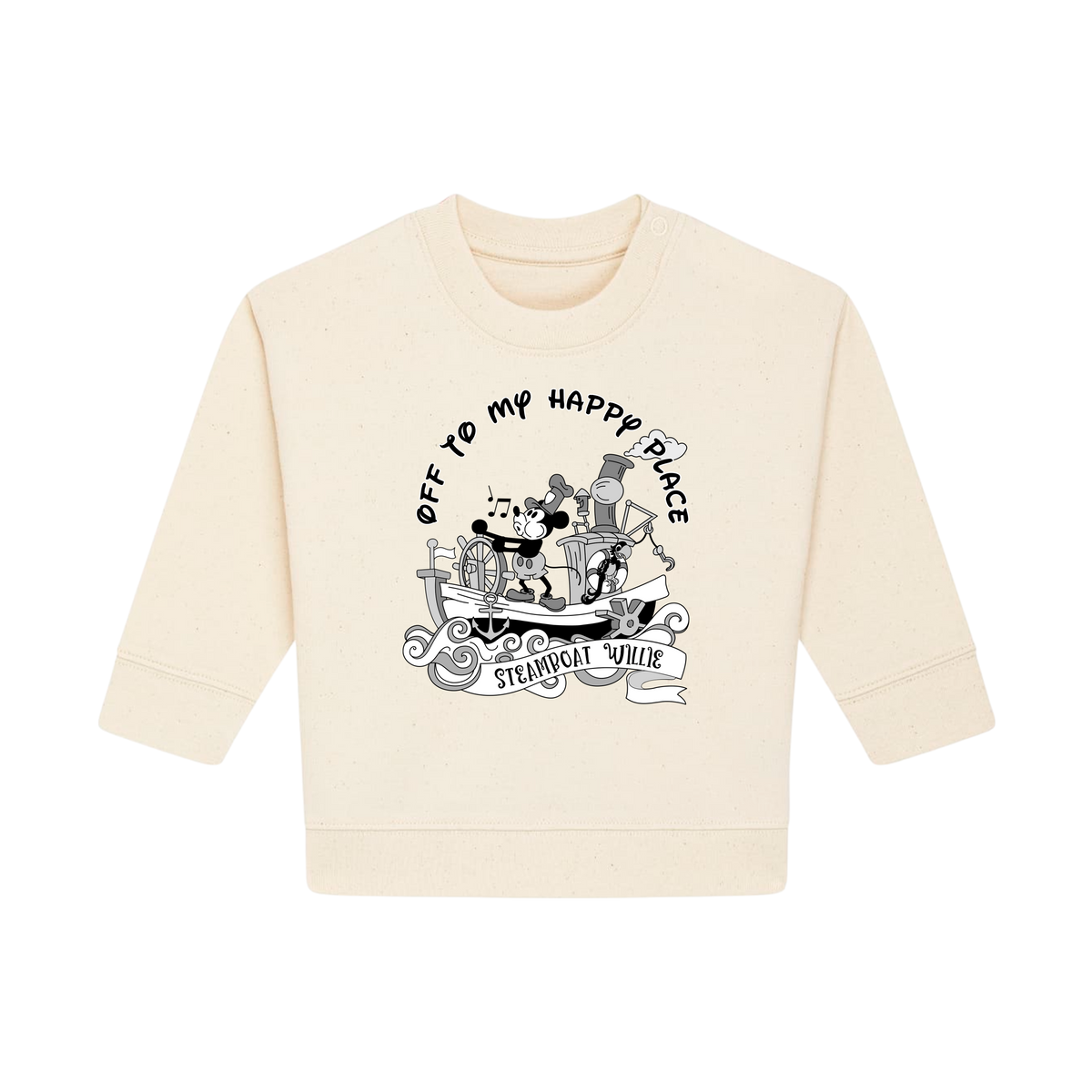 Steamboat Willie - Baby Sweatshirt - Natural Raw (front)