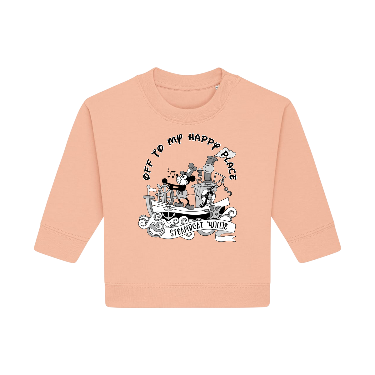 Steamboat Willie - Baby Sweatshirt - Fraiche Peche (front)