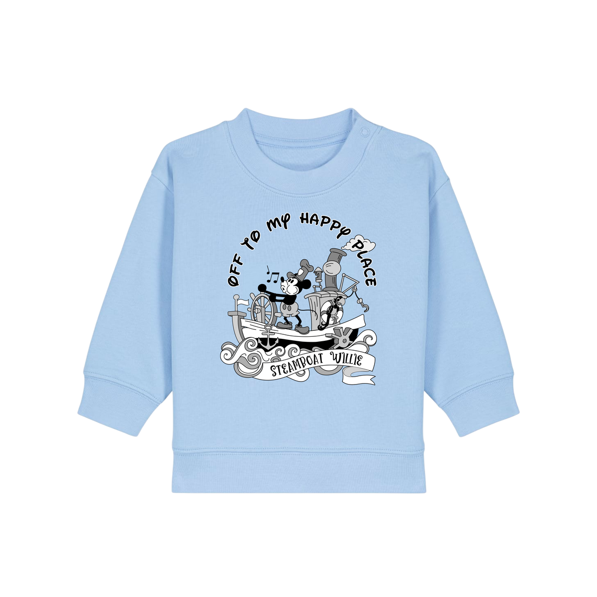 Steamboat Willie - Baby Sweatshirt - Blue Soul (front)