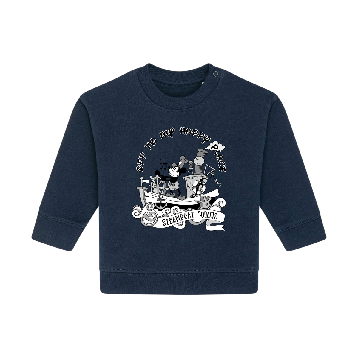 Steamboat Willie - Baby Sweatshirt - French Navy (front)