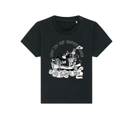 Steamboat Willie - Baby T-Shirt - Black (front)