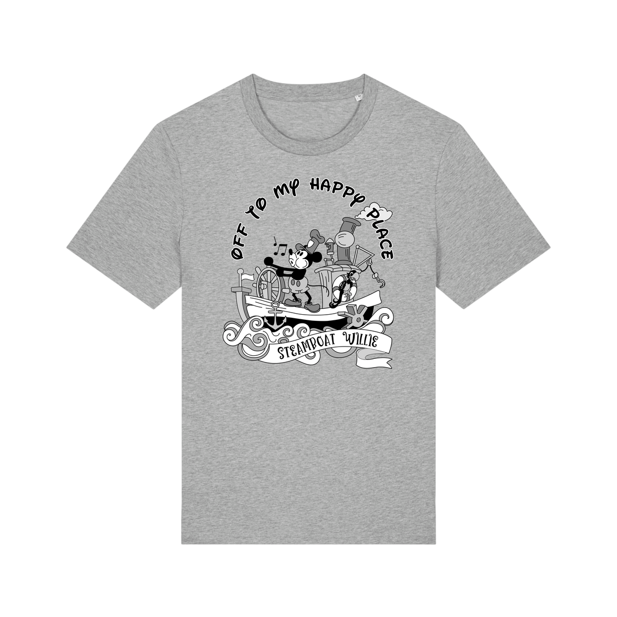 Steamboat Willie - Unisex T-Shirt - Heather Grey (front)