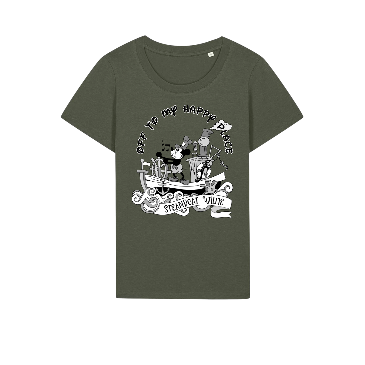 Steamboat Willie - Ladies Fitted T-Shirt - Khaki (front)