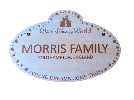 Disney Park Stroller Family Name Label