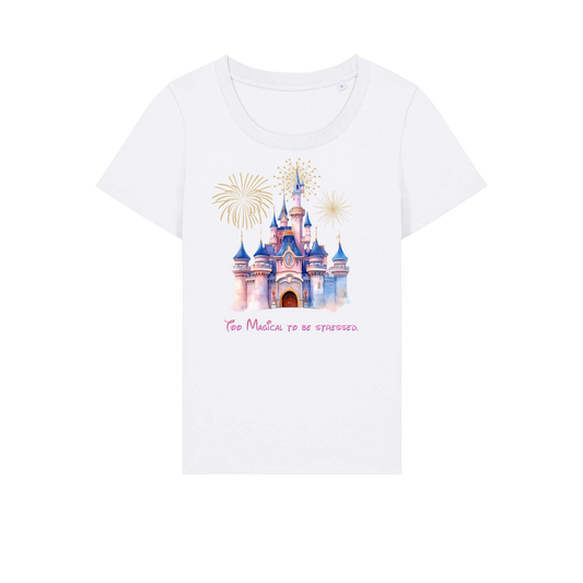 Too Magical To Be Stressed - Ladies Fitted T-Shirt - White (front)