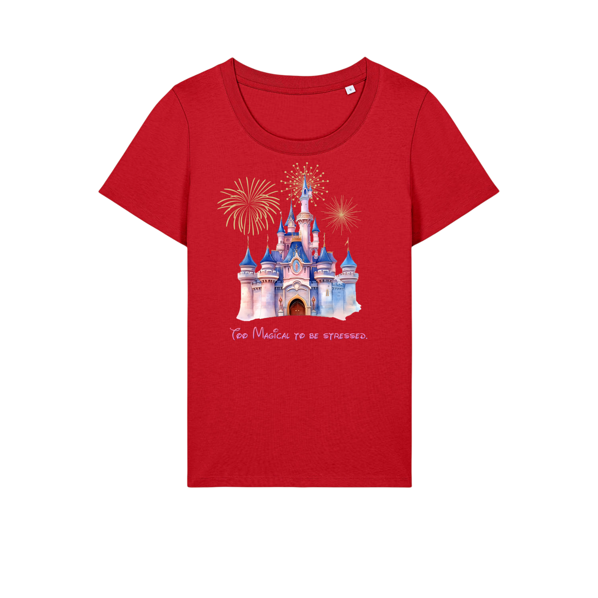 Too Magical To Be Stressed - Ladies Fitted T-Shirt - Red (front)