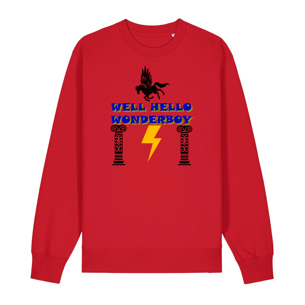 Well Hello Wonder Boy - Unisex Sweatshirt - Red (front)