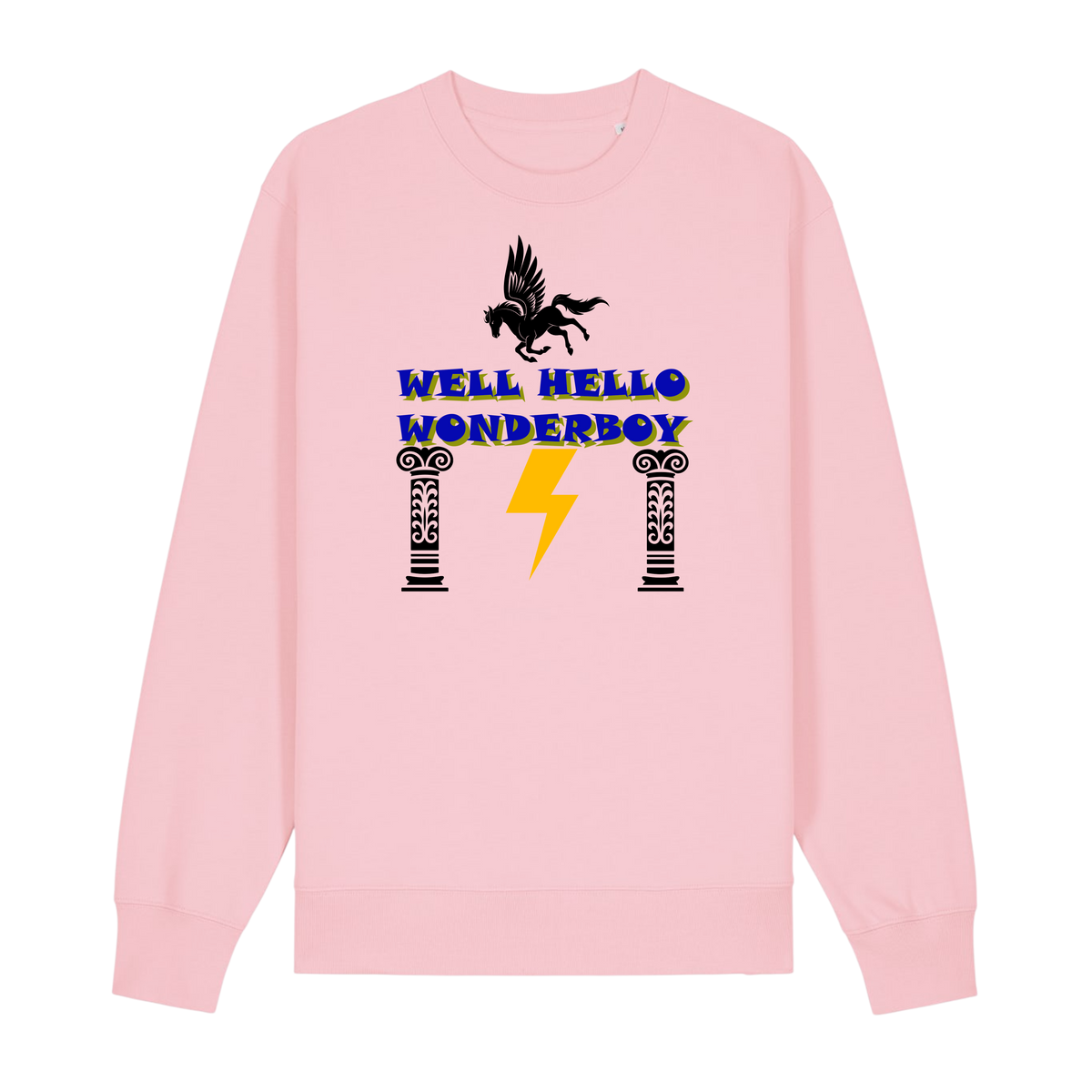Well Hello Wonder Boy - Unisex Sweatshirt - Cotton Pink (front)