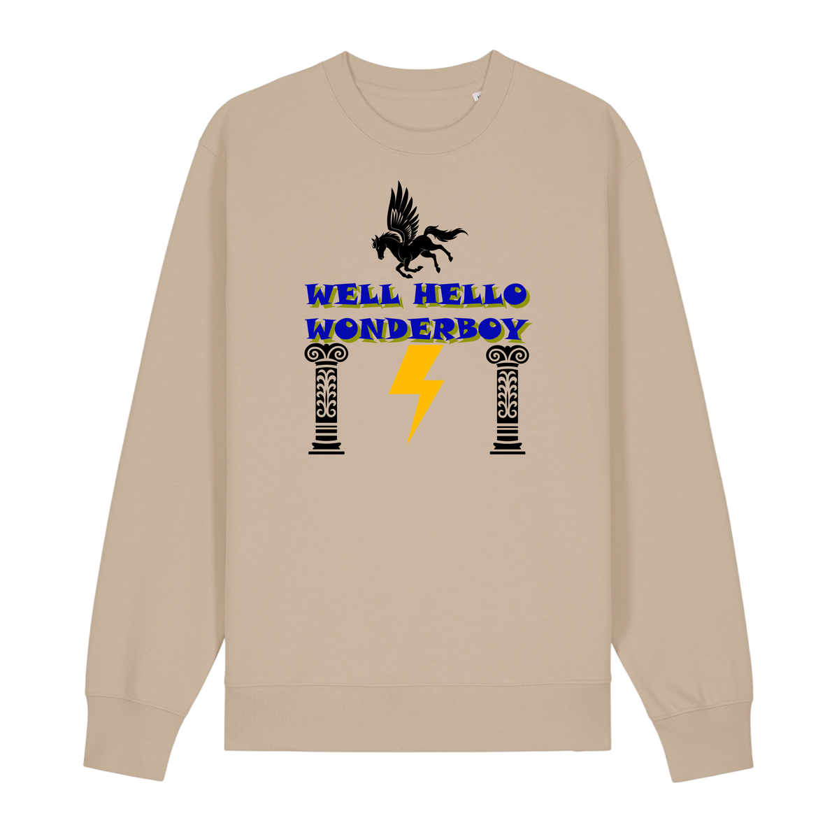 Well Hello Wonder Boy - Unisex Sweatshirt - Desert Dust (front)