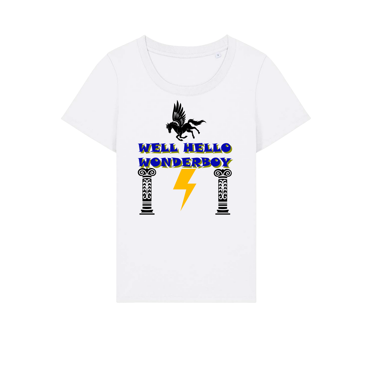 Well Hello Wonder Boy - Ladies Fitted T-Shirt - White (front)